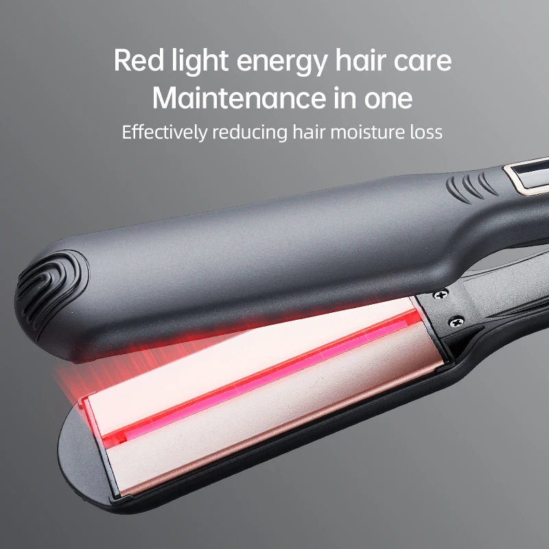 Hot Straightening Hair Professional Salon Curling Clips Nano Private Label Hair Iron Straightener LCD Infrared Flat Iron