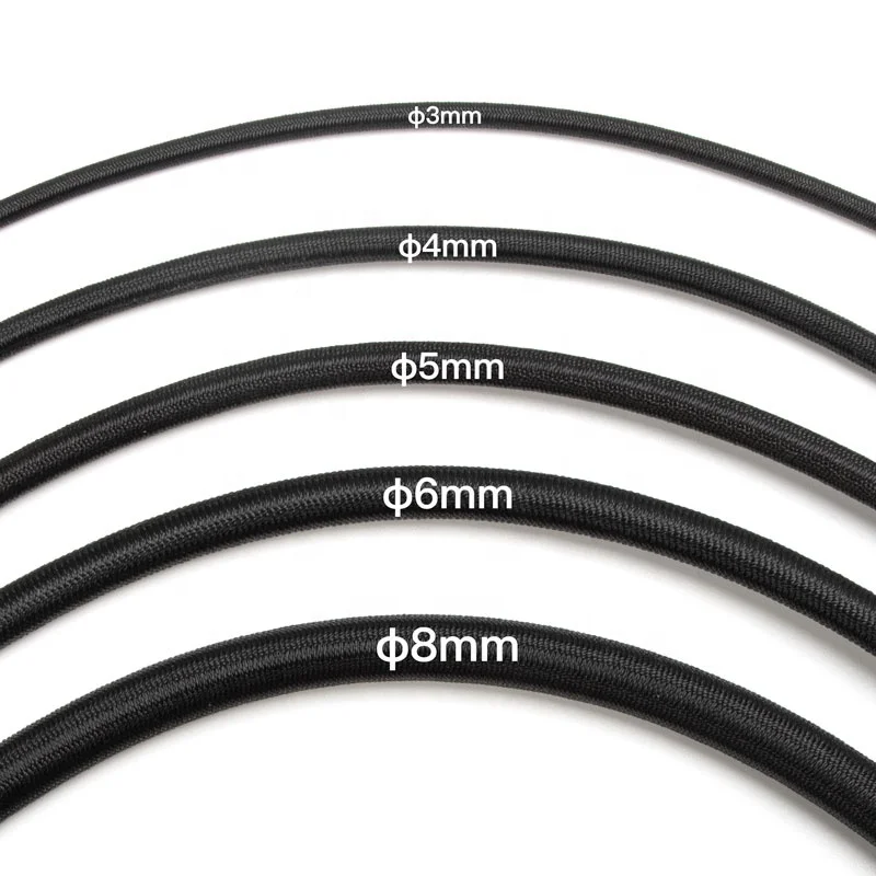 Elastic Shock Cord 3Mm 4Mm 5Mm 6Mm 8Mm Rubber Elastic Latex Bungee Cord For Camping
