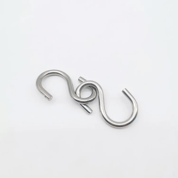 Customized S hook 304 Stainless steel hardware high polished asymmetric S hook