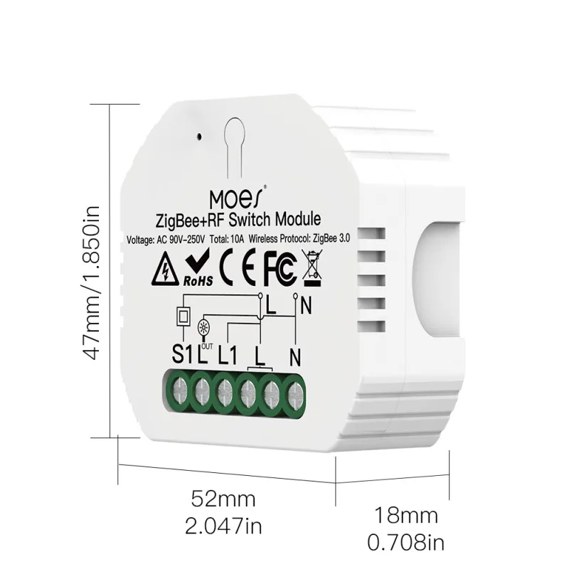 ZigBee + модуль RF-переключателя Tuya smart home Switch breaker on-off, голосовое управление, модуль интеллектуального переключателя