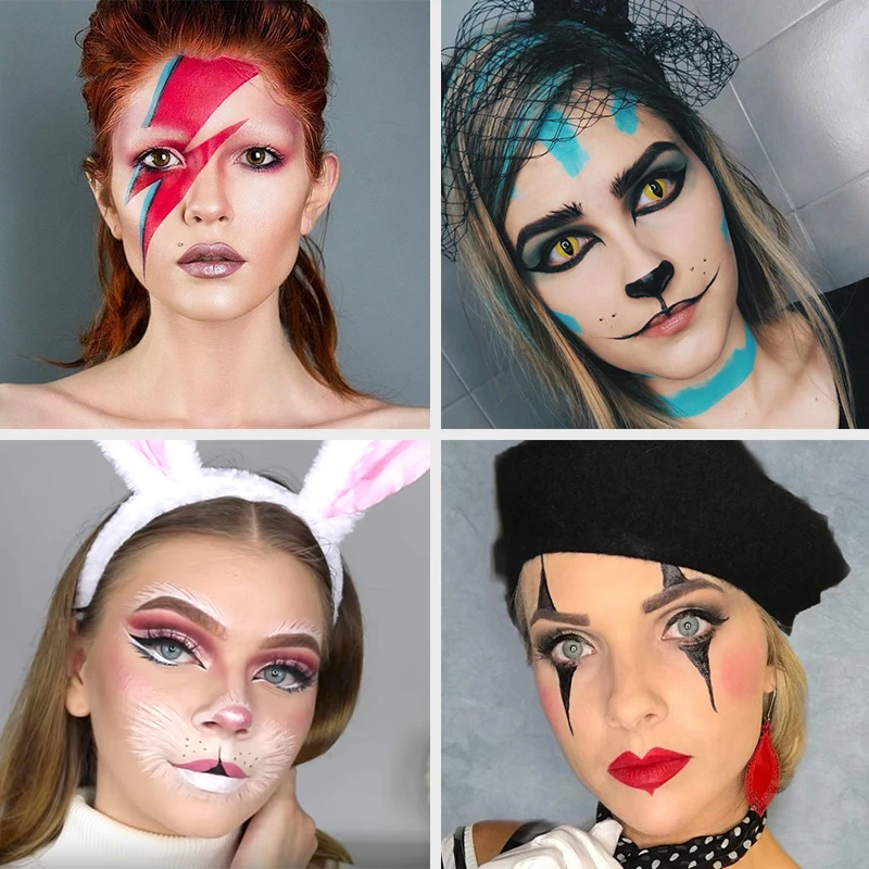 Cheap Manufacture Professional  4 colors Water based Vegan Halloween Costume Makeup Kid Body Nude glitter Set Face Paint Palette