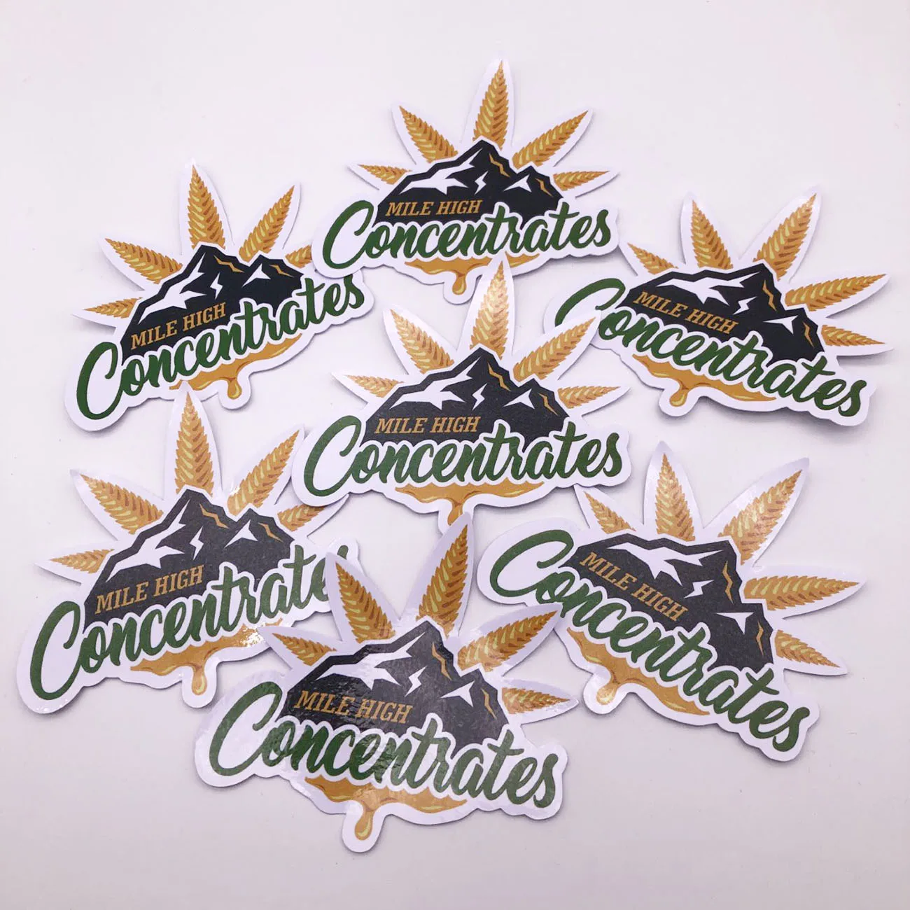 Custom waterproof Vinyl stickers Customized company logo leaf design printing Die cut stickers for promotional