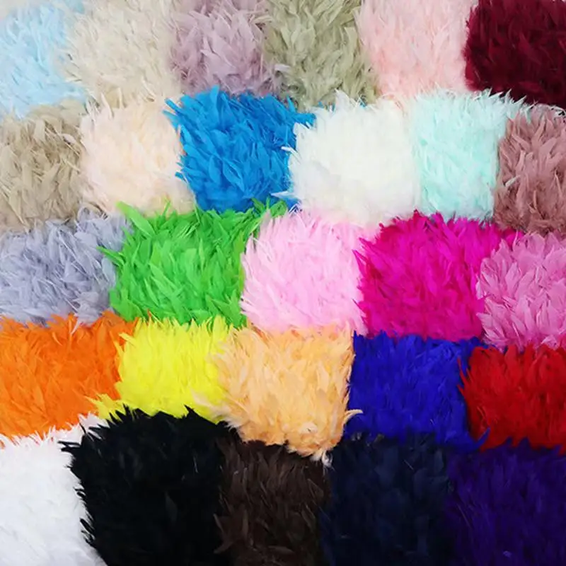 Clothing DIY Wedding Dress Decoration Trimmings Fringe 15cm Natural Turkey Feather Trim