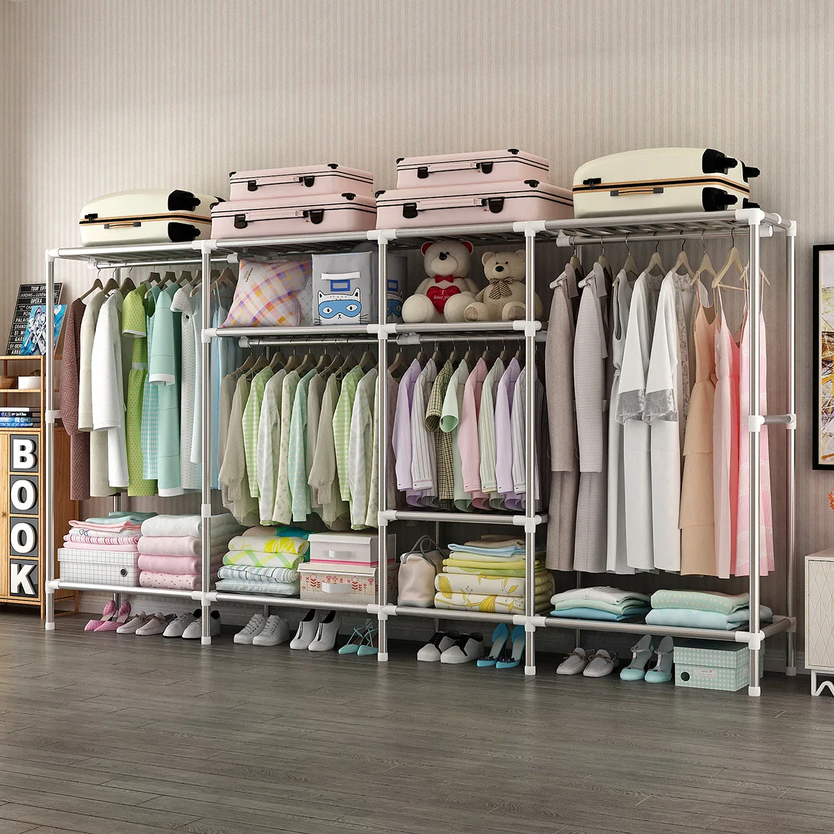 300CM Huge Size Home storage cloth racks organization holders Fabric Wardrobe