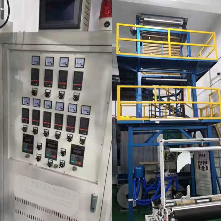 Low price 800mm model second hand three layers HDPE LDPE plastic extruder film blowing machine