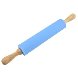 В наличии Высококачественная силиконовая Скалка с антипригарной поверхностью с деревянной ручкой