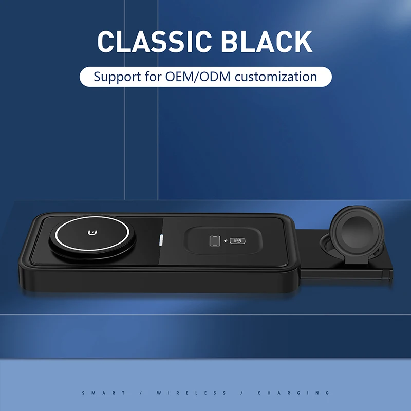 Newest foldable magnetic wireless charger 15w 3 in 1 15w folding magnetic wireless charger for iohone 14 15