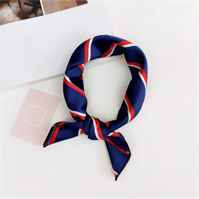 
50*50 New Spring and Summer Small Scarf Women Kerchief Lady Many colors decorative printing silk square scarf 