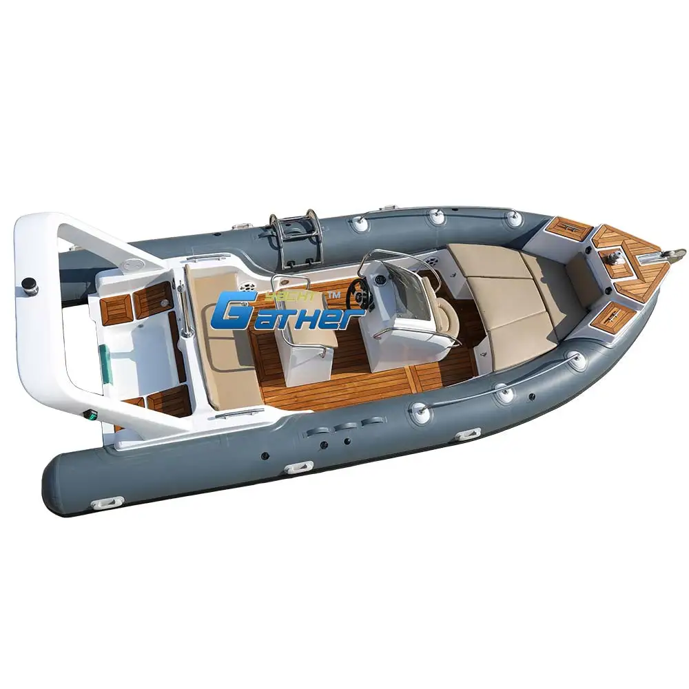 Europe Luxury 20ft RIB 600 Orca Hypalon fiberglass Rigid Hull Inflatable RIB Boats for sale