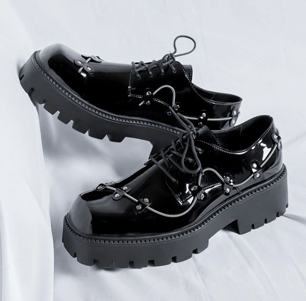 UP-4641r British Style Thick Sole Casual Shoes for Men Classic Formal Business Shoes for Autumn