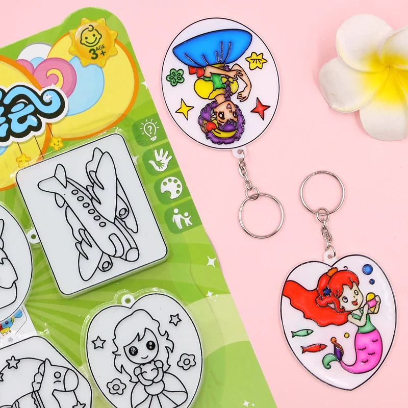 Factory Supply DIY Blank Acrylic Keychain, Popular Cartoon Character Keychains For Kids