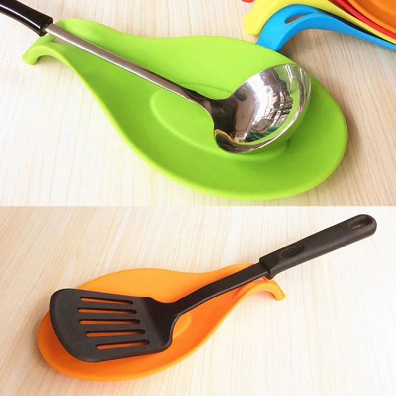 Storage Rack Spatula Chopsticks Holder Non-Slip Pad Heat Resistant Cooking Kitchen Tool Silicone Spoon Rest
