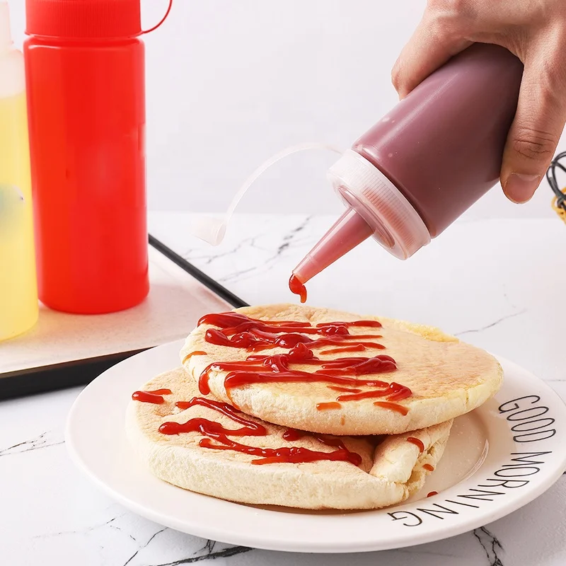 Cooking Accessories Custom Colors 16 Oz Squeeze Soil Tomato Bbq Chili Hot Sauce Plastic Squeeze Bottle for kitchen