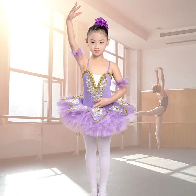 Custom Stiff Tulle Bodice Adjustable Sizing Professional Blue Kids Ballet Tutu Costumes