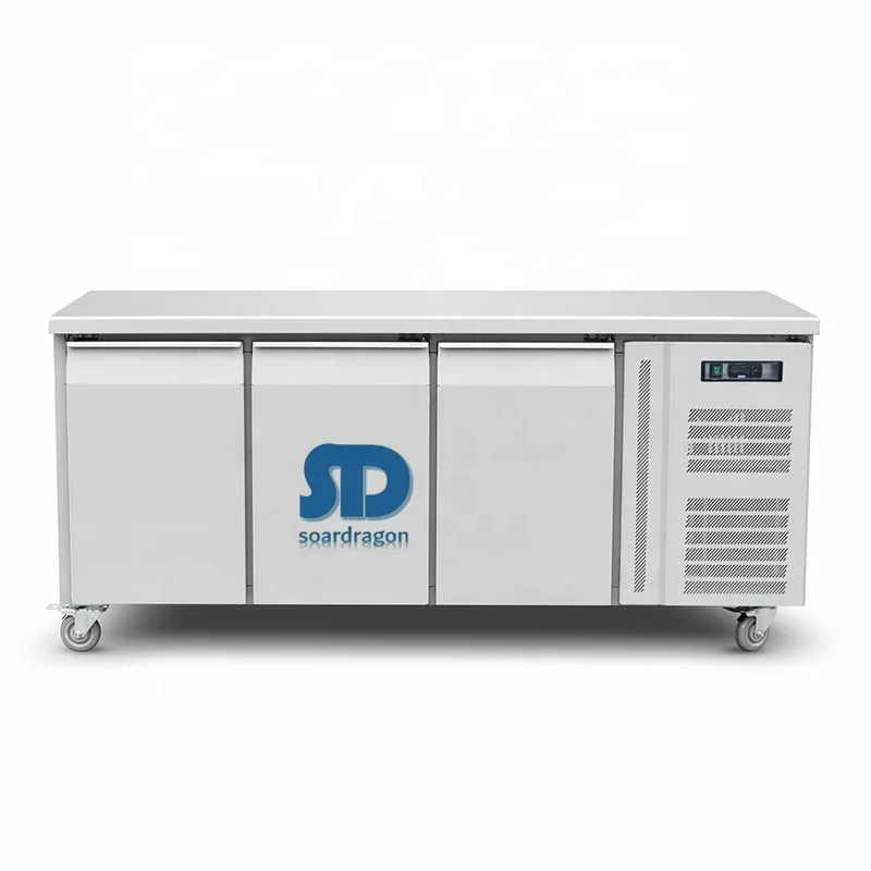 Soardragon S/S 3 door under counter bench refrigerator Freezer for kitchen use
