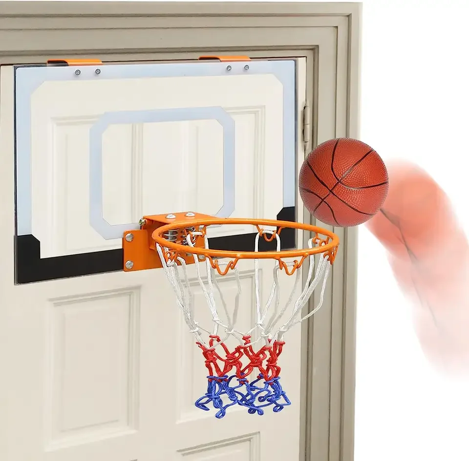 Custom Logo Backboard Pro Mini Basketball Hoop Over The Door Wall Mounted Basketball Goal Set