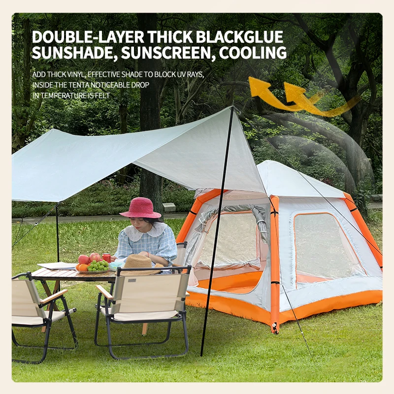 Canopy Camping Inflatable Tent Waterproof Outdoor Inflatable Canopy Tent Hiking Outdoor Shelter Family Picnic Canopy