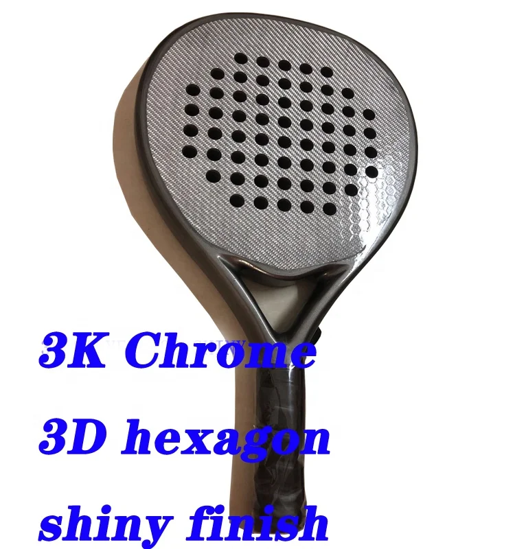 Custom pattern UD/3K/12K/18K carbon fiber padel/paddle racket