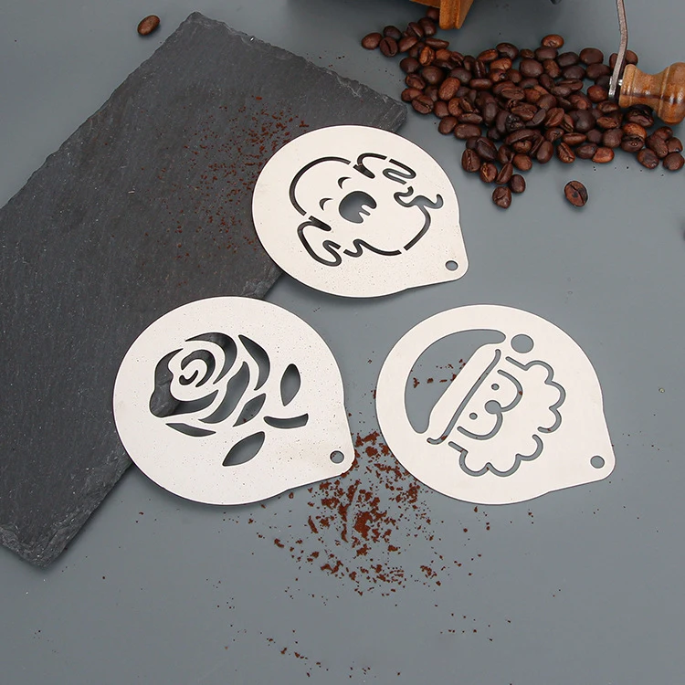 LIHONG Cake Stencil Templates Decoration Reusable Coffee Printer Latte Art Tools Stencil Cappuccino Mousse Hot Chocolate DIY