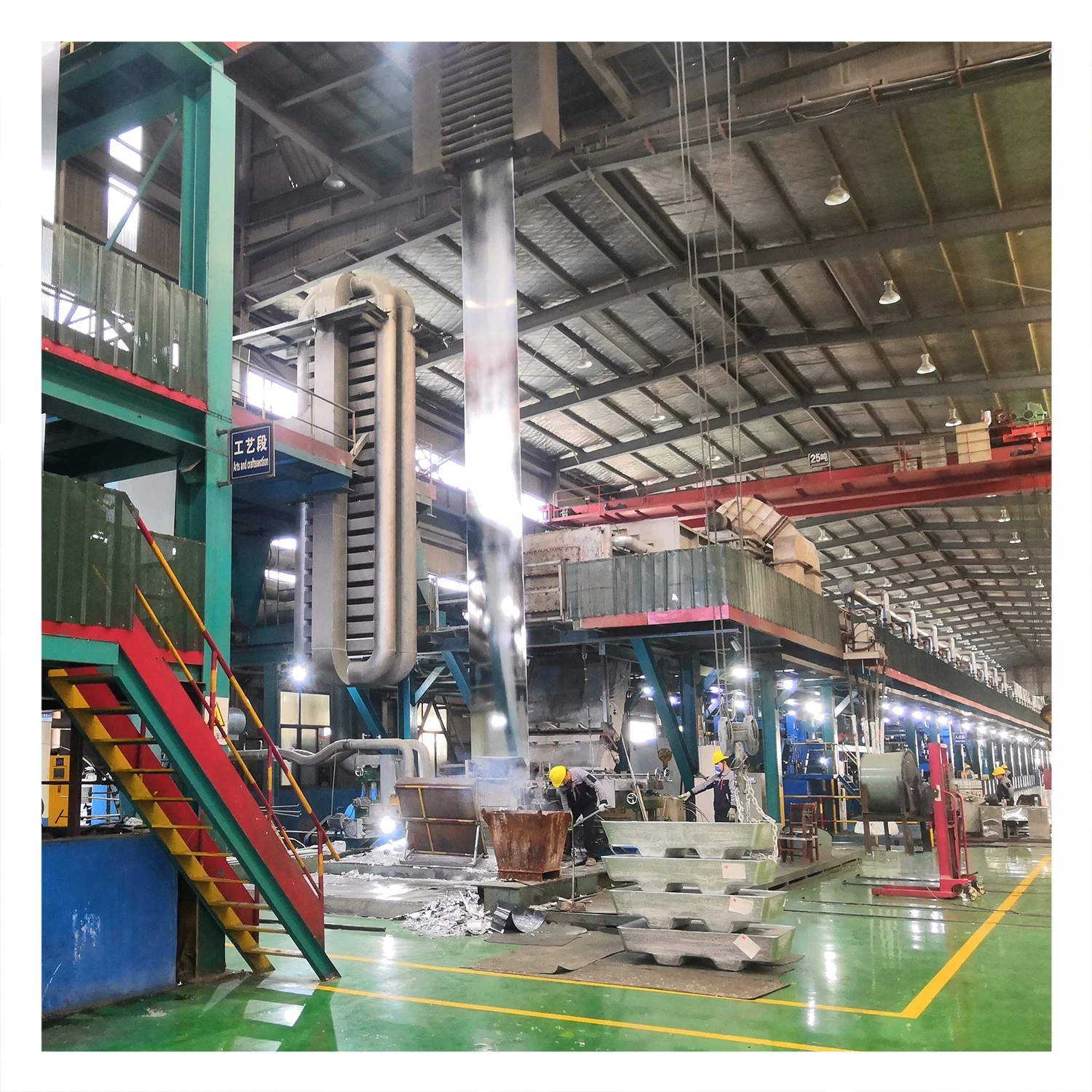 Continuous hot dip galvanizing line with horizontal annealing furnace