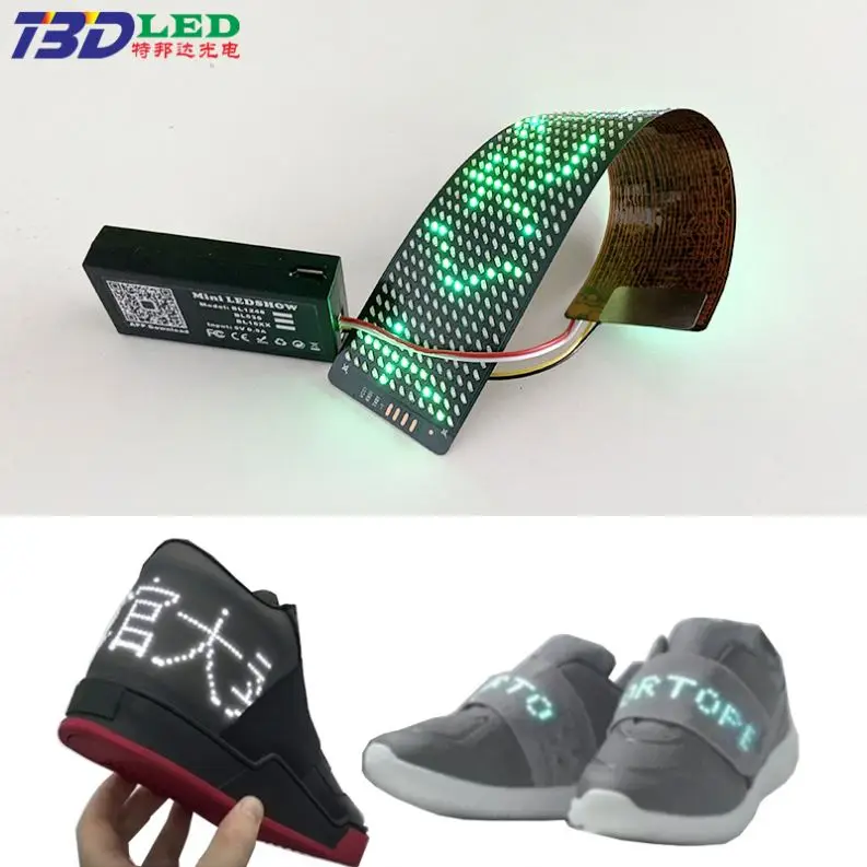 Flip Flops El Flexible LED Strip Panel Display Kids Shoe Flashing Led Curtain Light Up Moving Text App Flexible LED Screen