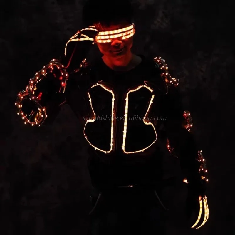 Bar Stage Performance Led Clothes Laser LED Lighting Suit Armor Tron Legacy luminescent clothes For Night Club Stage Party Show