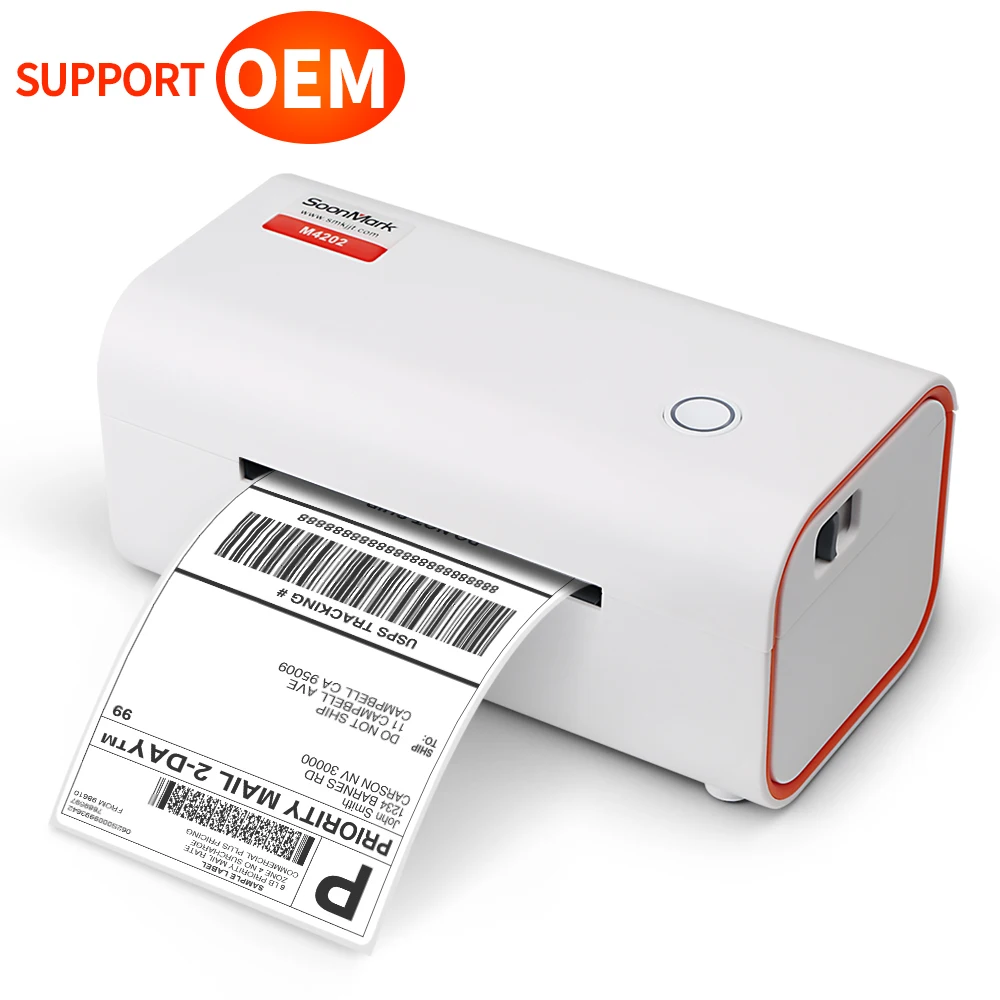 Portable & Cheap Soonmark M4202 USB+BT Direct Thermal Printer A6 size printer 4 Inch Label Shipping Printer
