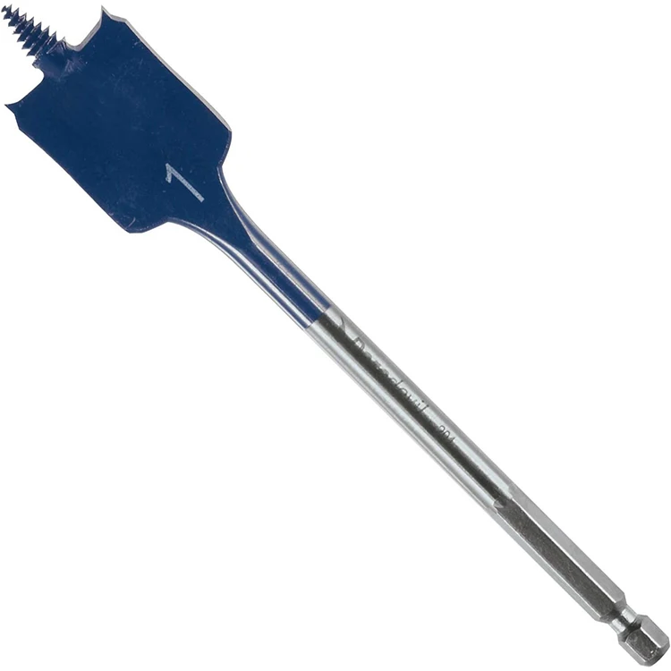 1-Inch by 6-Inch Hex Shank Heavy Duty Center Point Flat Wood Spade Drill Bit with Cutting Groove