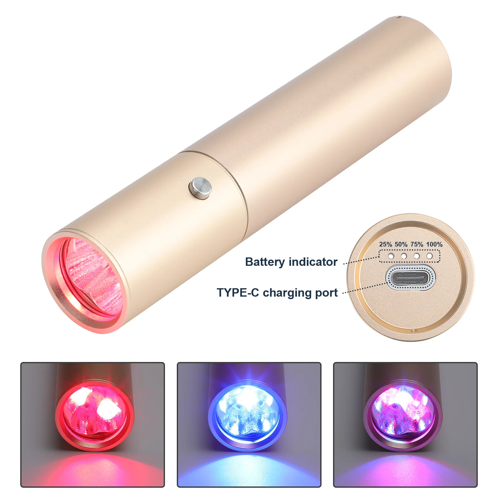 Best Selling Type-c Rechargeable Pdt Led Infrared Light Therapy Equipment Hand Device Pulse Red Light Therapy Torch For Wrist