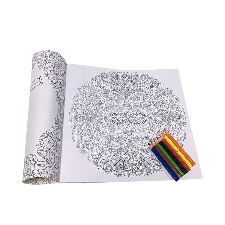 Mystery Garden Adult Drawing Book Custom Printing Coloring Book With Crayons