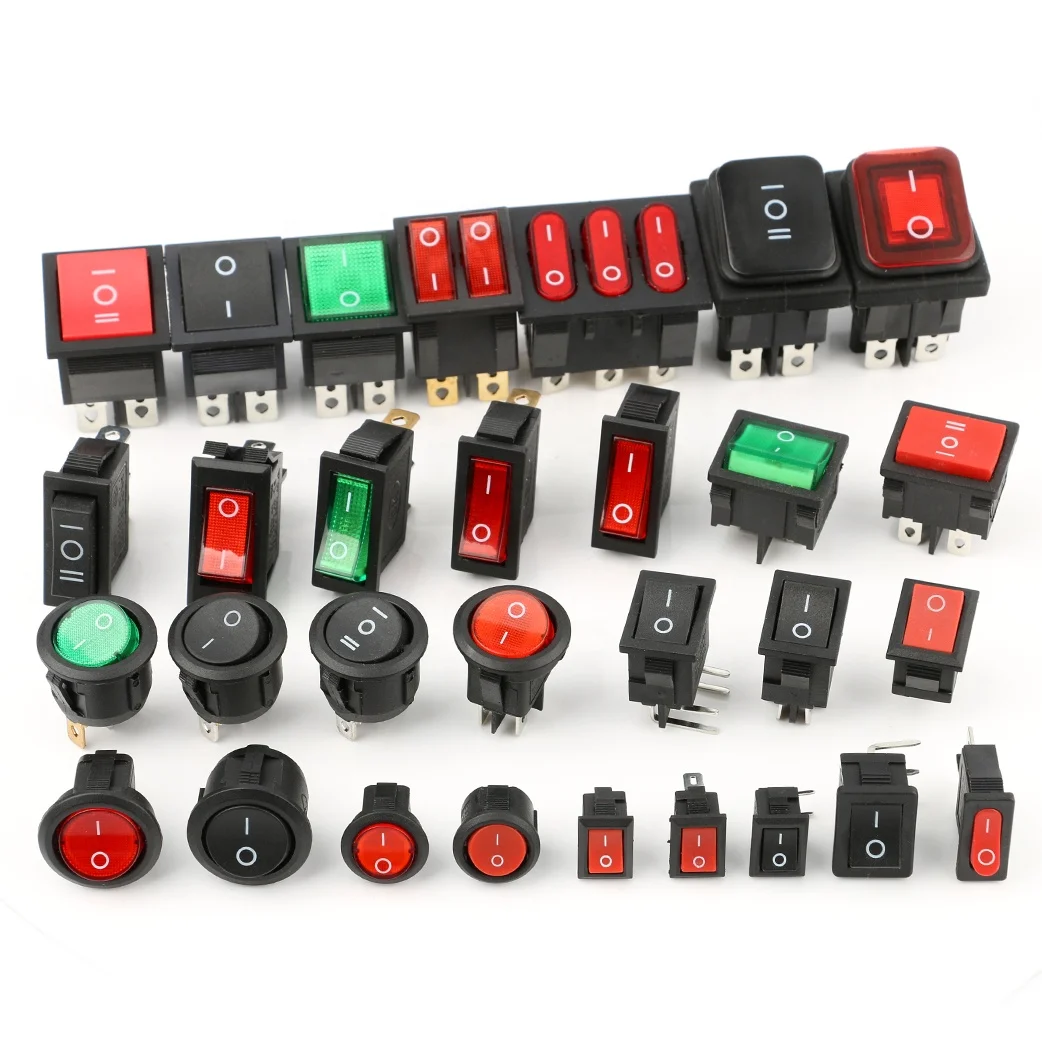 KCD4-201 250V 6A двойные ряды шпильки 6pins свет кулисный переключатель Dpdt KCD4 T85 со светодиодной