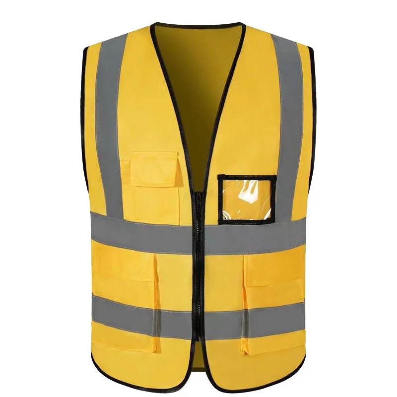 hi visibility road   construction reflective  vest reflective safety running reflective  safety vest workwear with pockets