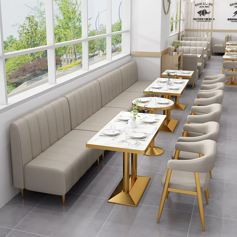 Popular Modern Durable Metal Marble Commercial Hotel Furniture Cafe Restaurant Table and Chair Furniture Set