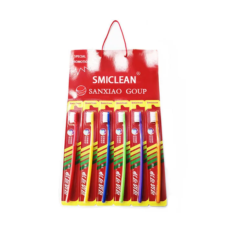 Custom 6 Packs Hanger Card Tooth Brush For family use