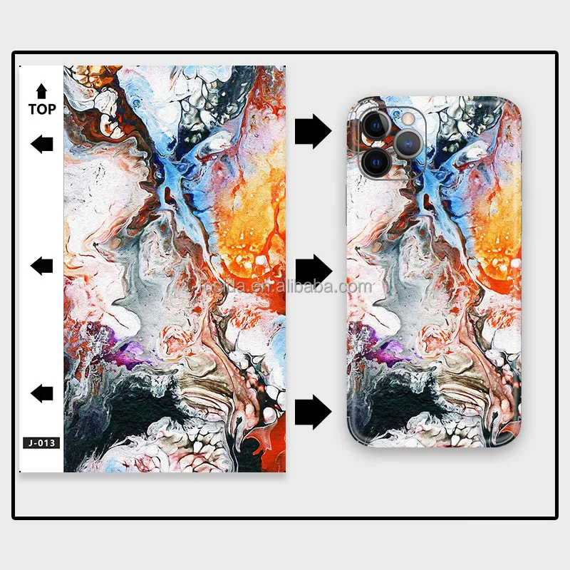 Supply decals mobile PVC stickers adhesive film decal back holographic phone skin sticker for iPhone skin maker