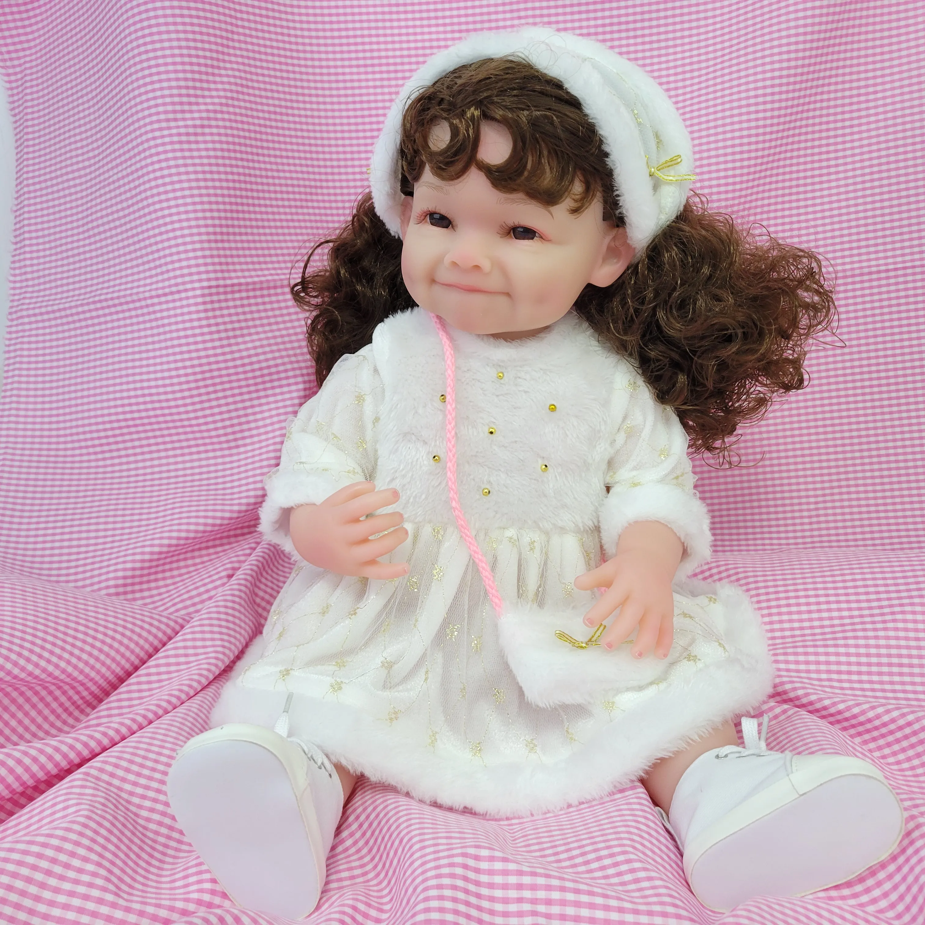 Reborn Baby Dolls Silicone Full Body 22 Inch New Born Real Life Dolls With Clothes Gift For Kids Soft Vinyl Doll