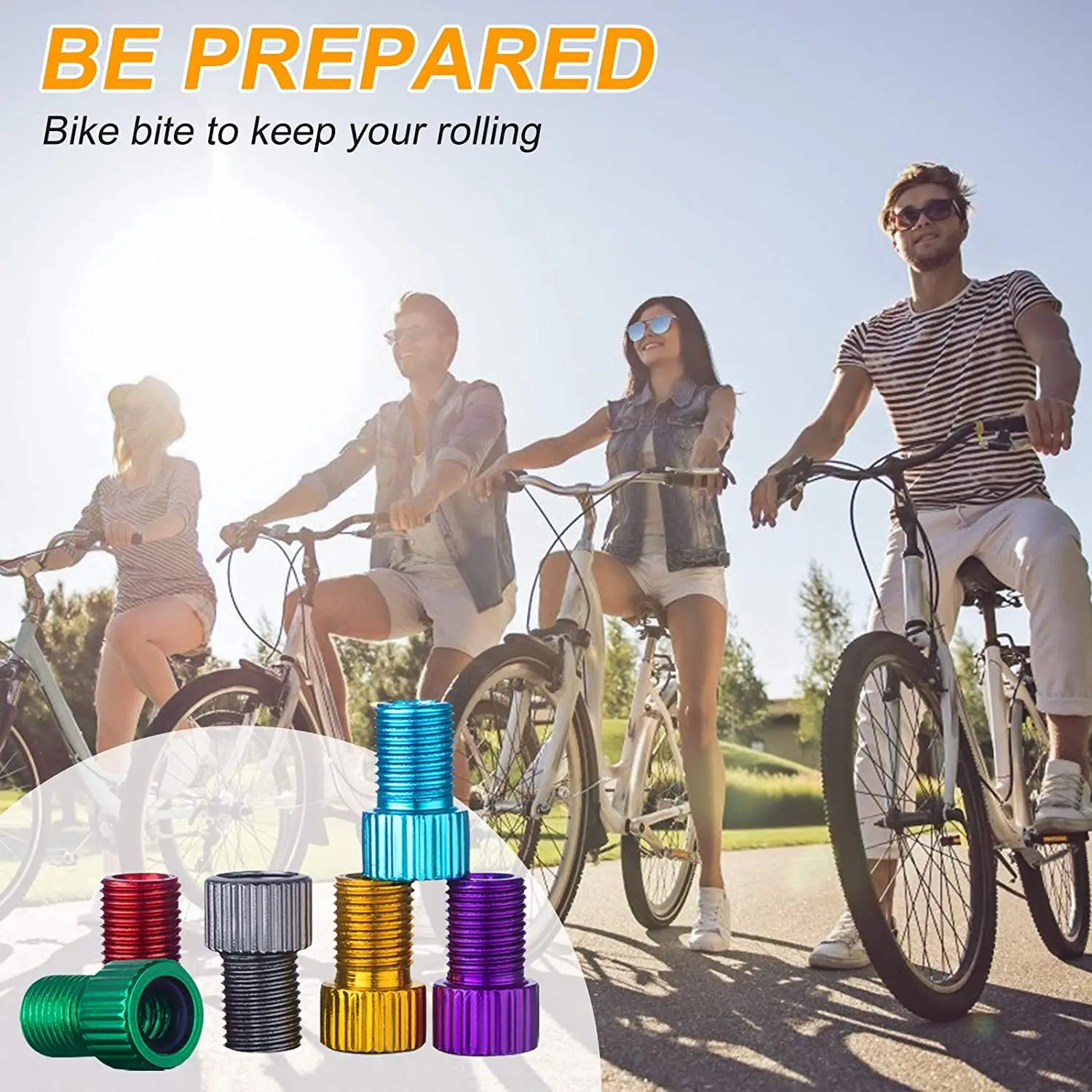 10 Colour Aluminum Bicycle Bike Valve PRESTA to SCHRADER Converter Car Valve Adapter