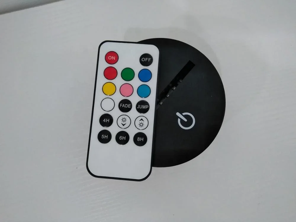 Black Touch sensor switch 7 color change 3d acrylic illusion night lamp base