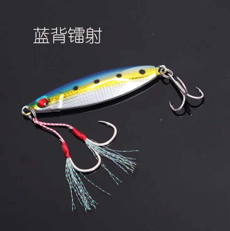 15 20 30 40g 3D eyes colorful Body swimbait Luminous Metal Jig Lure Paillette Knife Artificial Hard Bait Sea Rope Fishing Lure