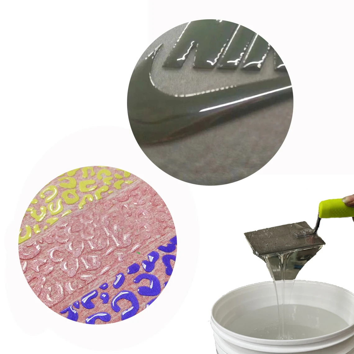 silk printing silicon ink printed ink on tshirt printing materials silicone polka dot effect handprint rounded silicone