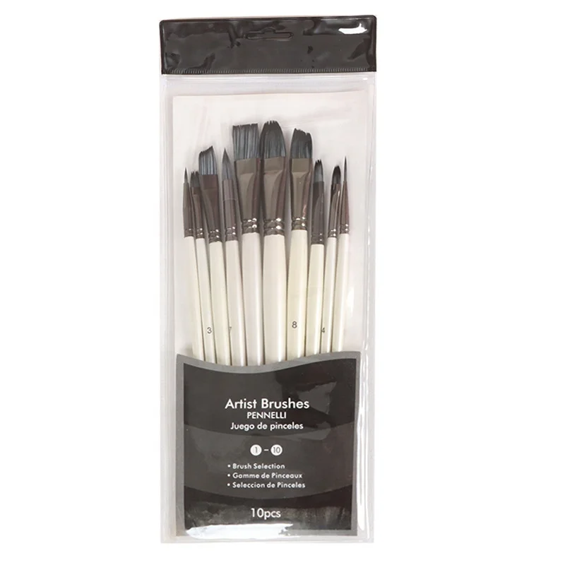 10 Piece Professional Gouache Painting Paint Brush Set versatile Nylon Art Brushes for Acrylic Oil watercolor