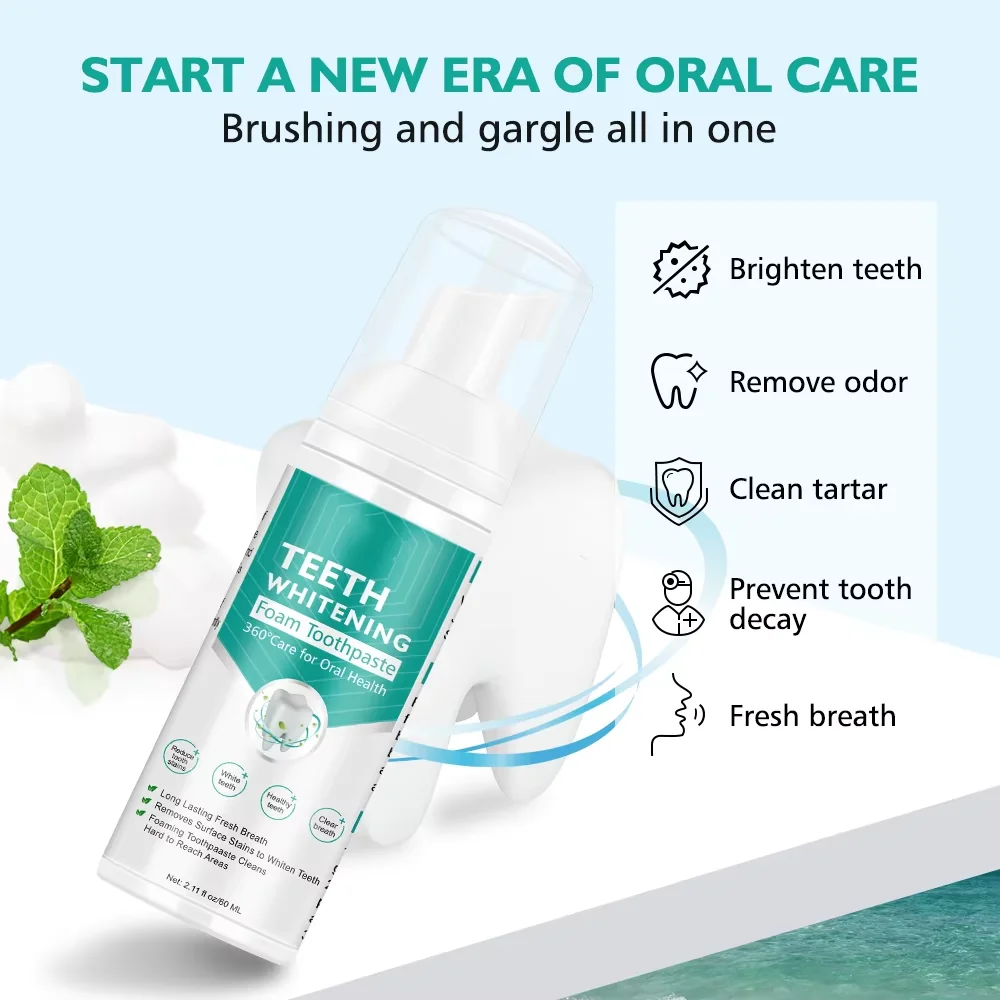 Hot Teeth Cleaning Whitening Mousse Gums Stain Removal Convenient Oral Dental Care Whitening Toothpaste Foam