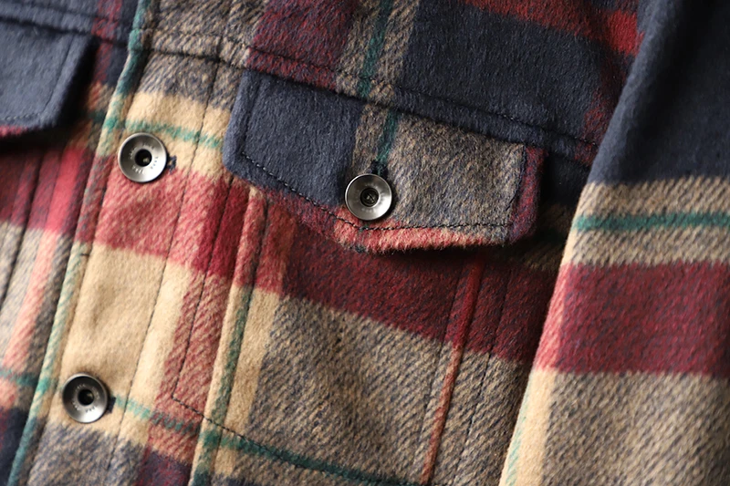 Men Clothing Red Check Jacket Slim Fit Thick Jackets Blazer for Winter Bomber Jacket Cashmere Shell Regular Clothing Length