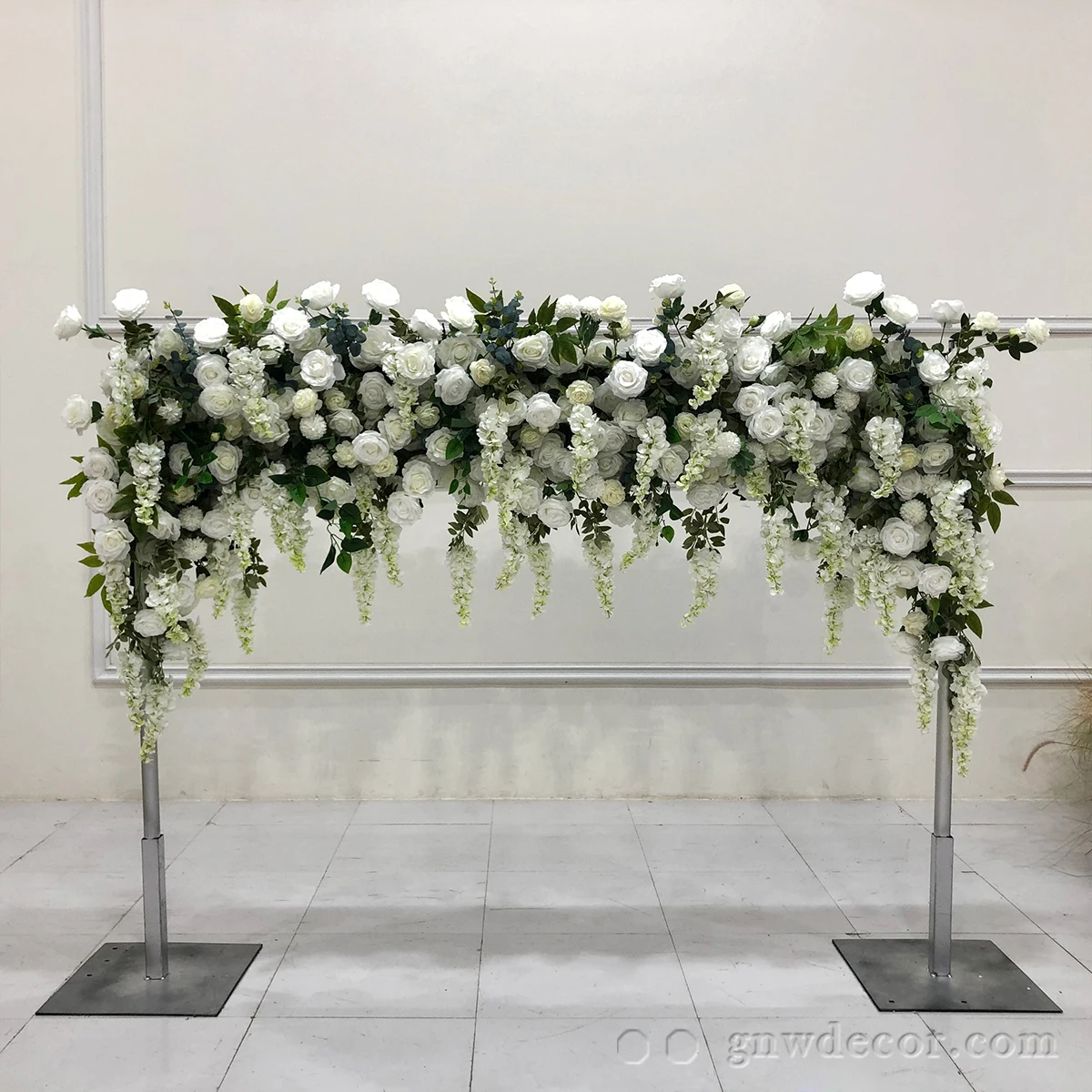 White and Green Color Centerpieces Marriage Greenery Garland Flower Aisle Runner Telephone Booth Decor Photobooth  Arrangement