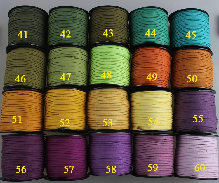 Deepeel CD202 2.8mm Necklace Bracelet Handmade String Faux Suede Lace Vegan Suede Rope Flat Faux Suede Leather Cord