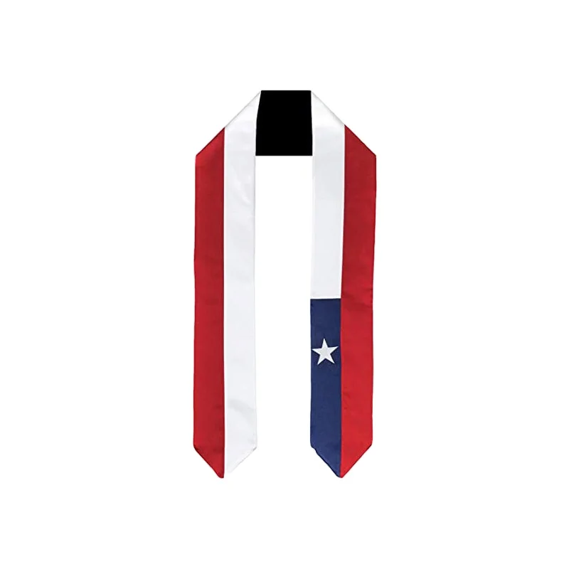 Chile Digital Printing Stole Custom Country Flag Stole Sash University Satin Custom Graduation Stole