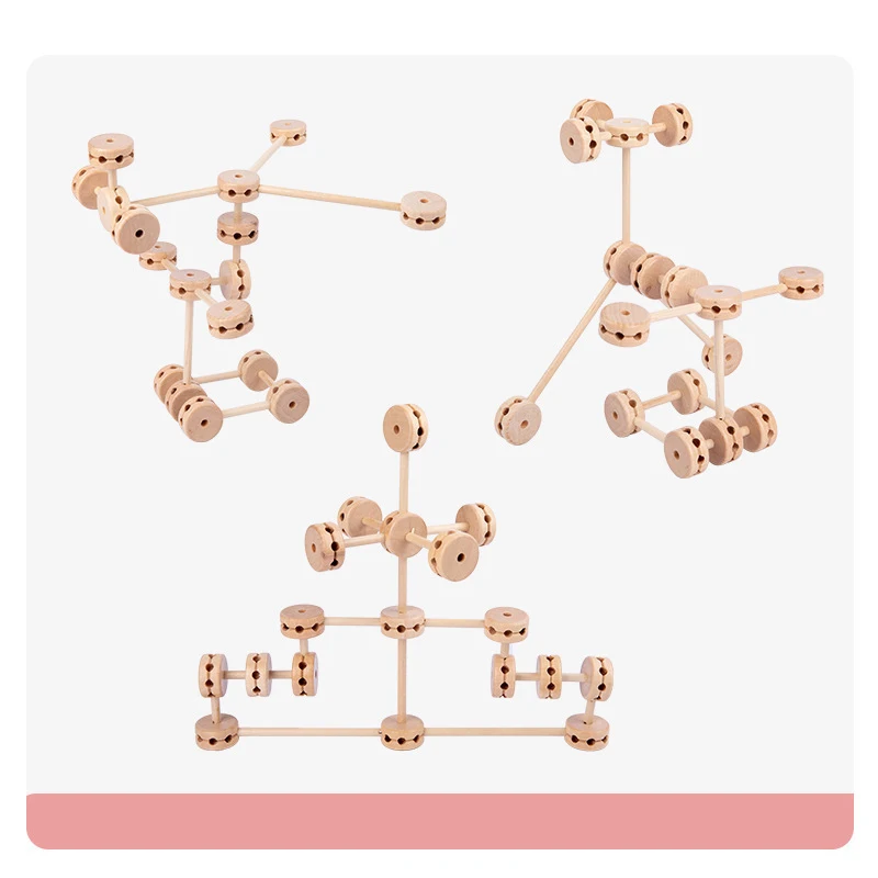 Деревянный интеллектуальный блок для сборки игрушек своими руками разные формы обучающий строительный инженерный набор 3D пазл