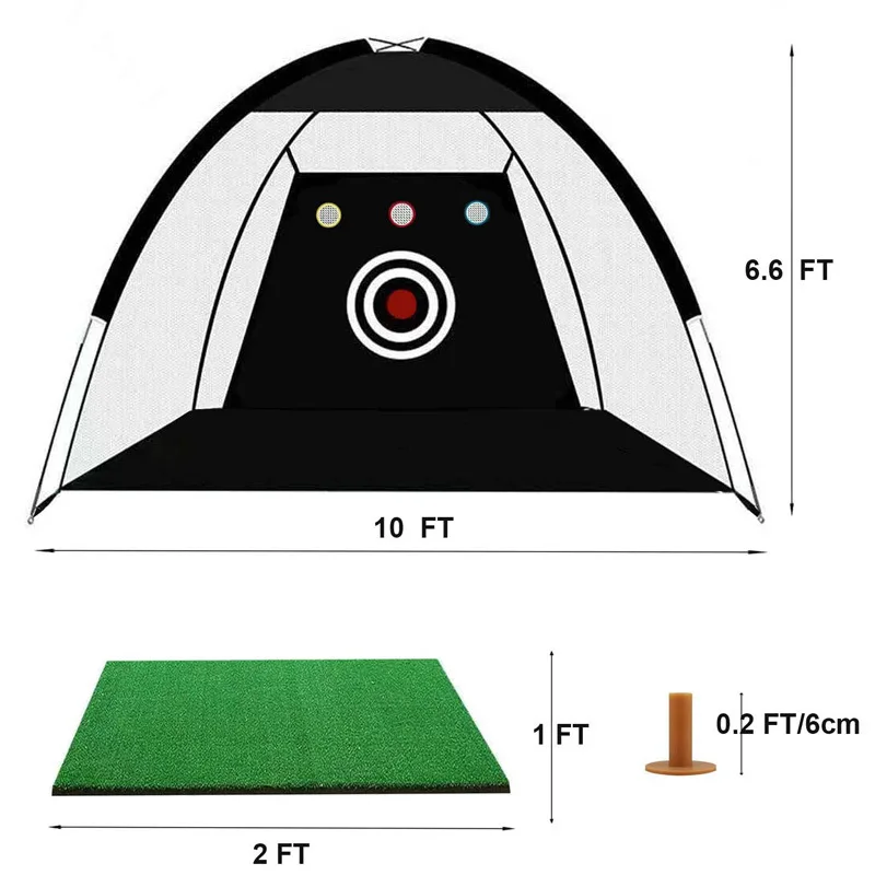 Golf Practice Net 10*7 ft Golf Hitting Training Aids Nets with Target and Carry Bag for Backyard Driving Chipping