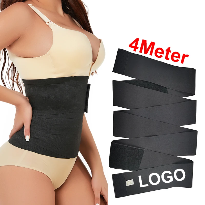Private Label Adjustable Slimming Tummy Control Wrapping Waist Trainer Belt Stomach Body Shaper Waist Wraps For Women