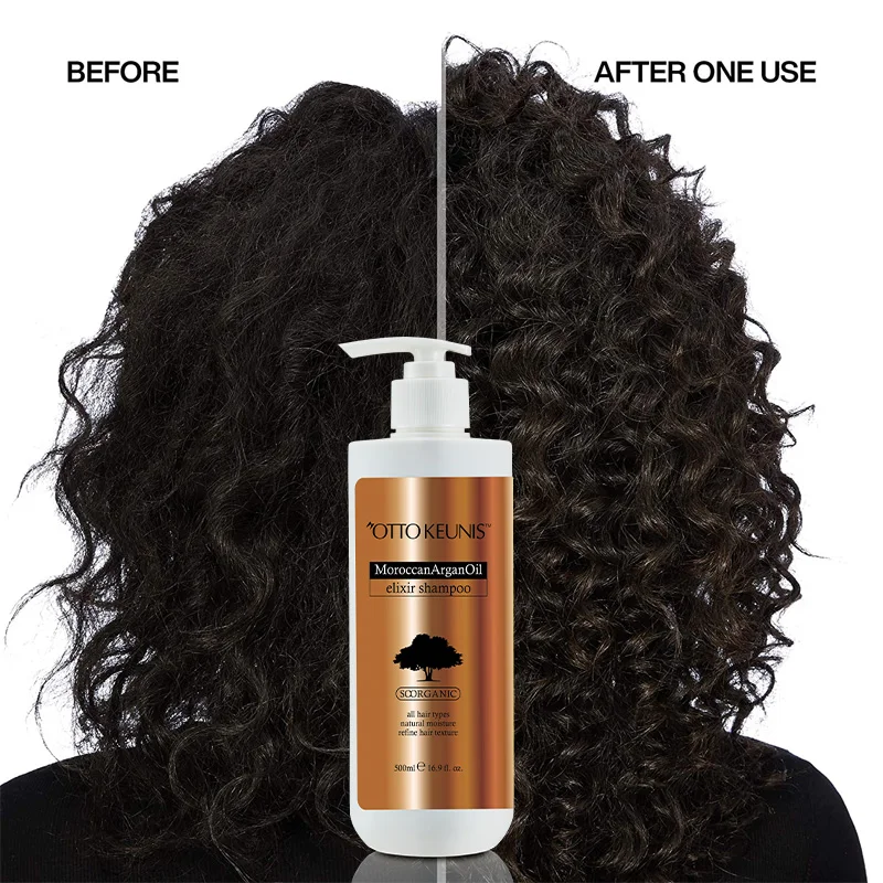 Private Label African Curly Hair Care Set Product Argan Oil Hair Shampoo and Conditioner